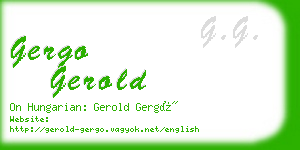 gergo gerold business card